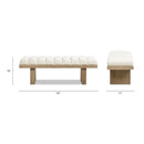 Bella - Upholstered Modern Accent Bench - Ivory White by HouseOfZazla