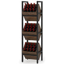 3 Tier Basket Stand With Angled Baskets, Vertical Storage Tower For Kitchen - Black by HouseOfZazla