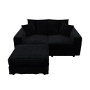 Deep Seat Convertible Sofa With Soft Pillows And Ottomans by HouseOfZazla