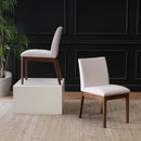 Dining Chairs with Upholstered Seat and Backrest (Set of 2) - Light Beige / Walnut by HouseOfZazla