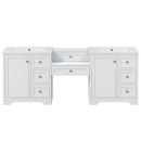 Double Sink Bathroom Vanity With Countertop, 2 Ceramic Sinks, 6 Drawers, Soft Close Design