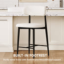Counter Height Bar Stools Set of 2 with Curved Backrest