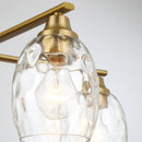 5 Lights Linear Arms With Chain Chandelier - Clear / Gold by HouseOfZazla