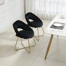 Accent Chairs Set of 2, Velvet Side Chairs with Gold Legs, Mid-Century Upholstered Dining Chairs for Living Room, Kitchen, Bedroom, Beauty Room