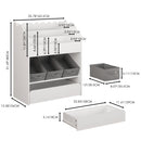 Bookshelf With Storage Bins And Drawer, Multi Functional Book Organizer For Toddlers - White by HouseOfZazla