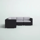 Luxurious Wicker Patio Sectional With Weather Resistant Sunbrella Cushions by HouseOfZazla