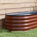 6.5' x 2' x 1.4' Galvanized Raised Garden Bed Kit, Outdoor Metal Elevated Planter Box with Safety Edging, Easy DIY Stock Tank for Growing Flowers, Herbs & Vegetables, Brown