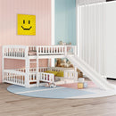 Low Bunk Bed With Slide, Fence And Ladder by HouseOfZazla