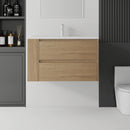 36 Inch Floating Bathroom Vanity with Sink, Soft-Close Door, Ceramic Sink, Plywood by HouseOfZazla