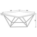 Orion - Coffee Table With Leg Geometric Design - White
