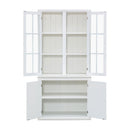 Retro Style Hutch Cabinet With Glass Door, China Cabinet For Home by HouseOfZazla