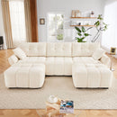 Sofa Set With Ottoman And Pillows, Textured, High Resilience Cushions by HouseOfZazla
