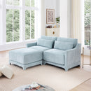 Stylish Sofa With Ottoman And Lumbar Pillows, Ergonomic Design by HouseOfZazla
