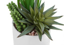 7" Tall Artificial Succulent Plant Set of 2 with White Ceramic Pots by HouseOfZazla