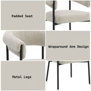 Jirina - Chenille Arm Chair (Set of 2) - Beige & Black by Unique Piece Furniture