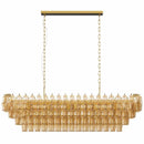 Modern Chandeliers for Dining Room, 54" Large Rectangle Gold Kitchen Chandelier Over Table