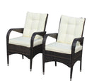 2-Piece Liberatore Dining Chairs with Beige Cushions by HouseOfZazla