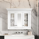 Bathroom Medicine Cabinet With Mirror, 5 Adjustable Closed Shelves, Wall-Mounted - White
