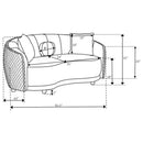 Luxe Upholstered Curved Sofa With Trim And Diamond Quilting - Dark Gray by HouseOfZazla