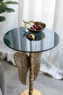 15.5x15.5x24" Round Top Accent Table With Angel Wings by HouseOfZazla