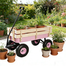 Outdoor All Terrain Garden Wagon with Wooden Railings and Pneumatic Tires by HouseOfZazla
