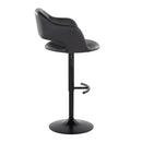 Margarite - Contemporary Adjustable Barstool With Swivel With Rounded T Footrest (Set of 2) by HouseOfZazla