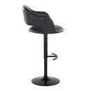 Margarite - Contemporary Adjustable Barstool With Swivel With Rounded T Footrest (Set of 2) by HouseOfZazla