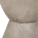 Outdoor Lightweight Concrete Side Table, Light Gray by HouseOfZazla