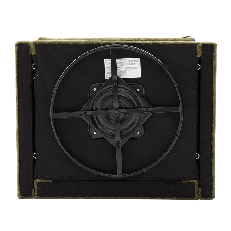 UNITED WE WIN Swivel Barrel Chair - Mid Century Modern Chair, Thick Padded Arm Chair with Solid Metal Base, Comfortable Single Sofa Chair, Swivel Accent Chair for Living Room Bedroom