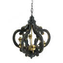 Farmhouse Chandelier, 6 Light Wood Chandelier Pendant Light Fixture With Adjustable Chain For Dining Room Living Room Entryway, Bulb Not Included by Unique Piece Furniture