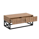 43.31" Luxury Coffee Table with Two Drawers, Industrial Coffee Table for Living Room, Bedroom & Office
