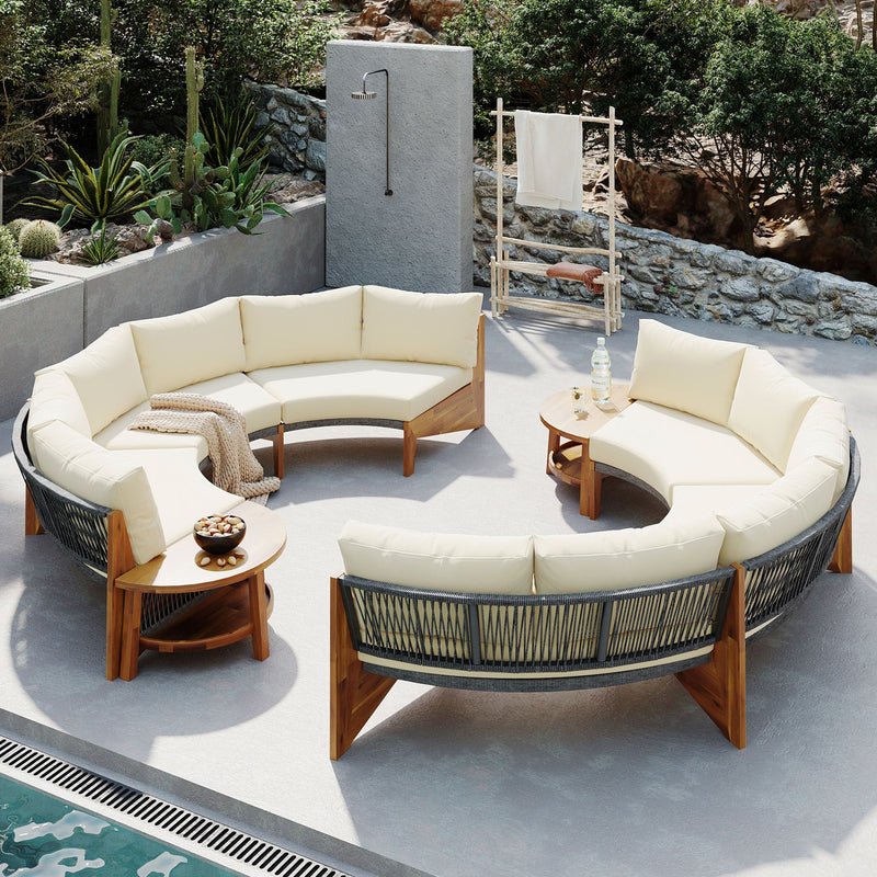 6 - Person Outdoor Seating Group with Cushions and A Coffee Table