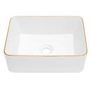 Modern European Style Ceramic Rectangular Vessel Bathroom Sink by HouseOfZazla
