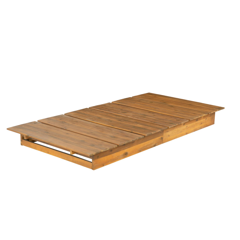Acacia Wood Outdoor Chaise Lounge, photo 6 of 8