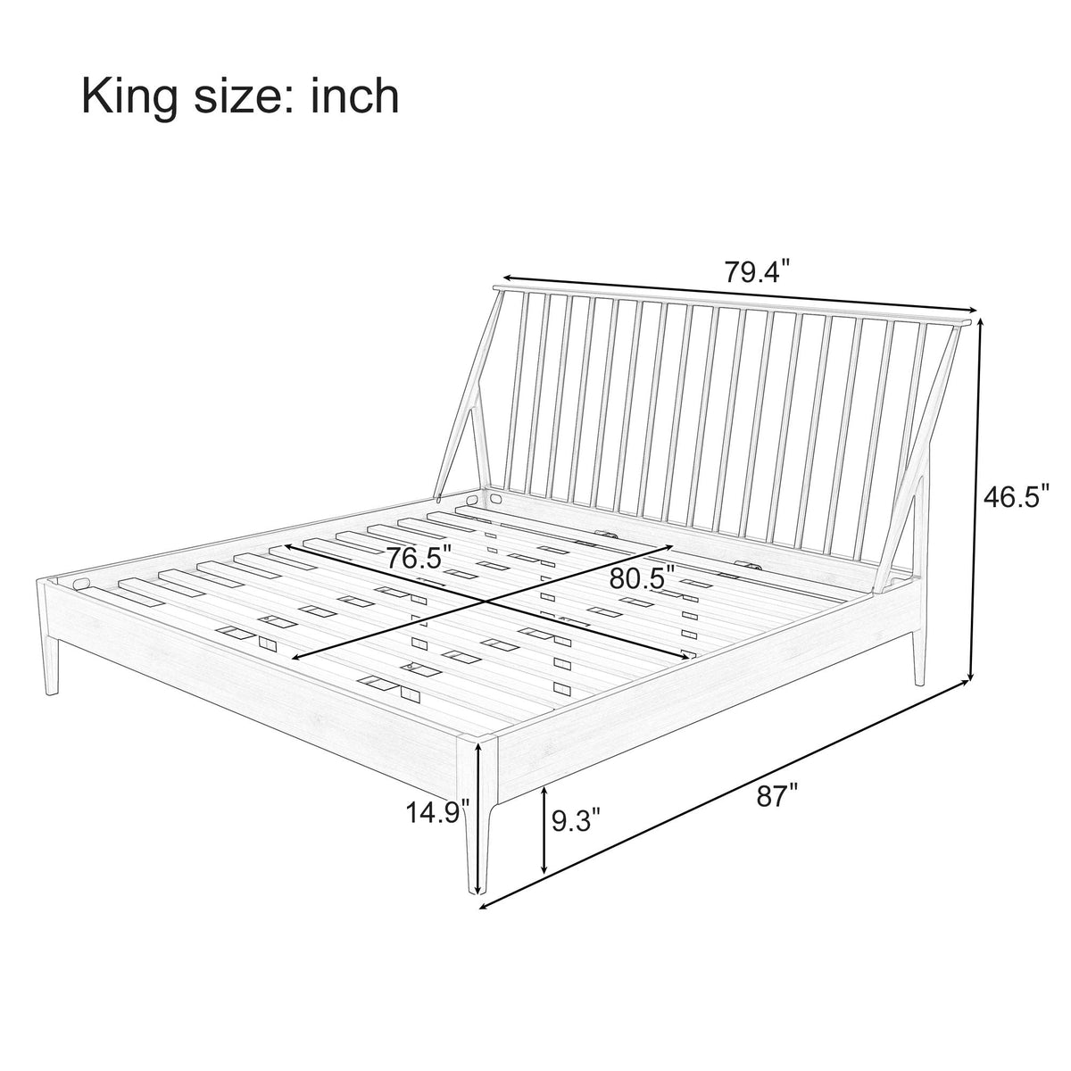 Bohemian Platform Bed With Tall Headboard, photo 21 of 28