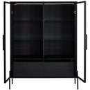 Modern Minimalist Style LED Curio Cabinet With Tempered Glass Door, Metal Legs by Unique Piece Furniture
