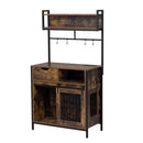 Furniture Style 2 In 1 Pet Friendly Dog Crate Composite Desk Hutch - Rustic Brown by HouseOfZazla