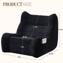 Bean Bag Chair With Armrests Oversized Comfy Beanbag Lounge Lazy Floor Sofa Accent Chair For Living Room - Black by HouseOfZazla