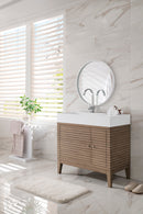 James Martin Linear 36" Single Bathroom Vanity, Whitewashed Walnut