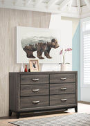 Watson 6-drawer Dresser Grey Oak