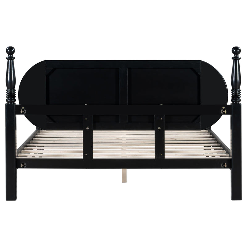 Queen Bed Frame, Solid Wood Platform with Slats, photo 9 of 10
