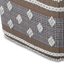 Mapleton - Outdoor / Indoor Pouf - Beige Gray / White by HouseOfZazla