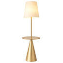 Celestial Modern Floor Lamp with Brass Accent Table
