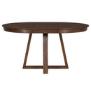 Dining Set With Leaf Round Table And 4 Upholstered Chairs