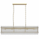 Modern Rectangular Crystal Glass 10-Light Chandelier