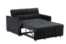 Maeve - Convertible Sleeper Loveseat With Tufting and Side Pocket - Black by HouseOfZazla