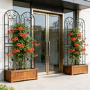 4 Pack Metal Garden Trellis 86.7'' x 19.7'' Rustproof Black by HouseOfZazla