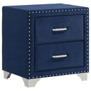 Melody Upholstered 2-drawer Nightstand Pacific Blue