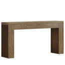 Console Table With Vertical Slat Legs For Entryway - Rustic Brown by HouseOfZazla