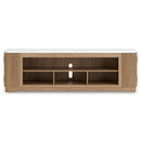 Camdill - XL TV Stand With Fireplace Option - Light Brown